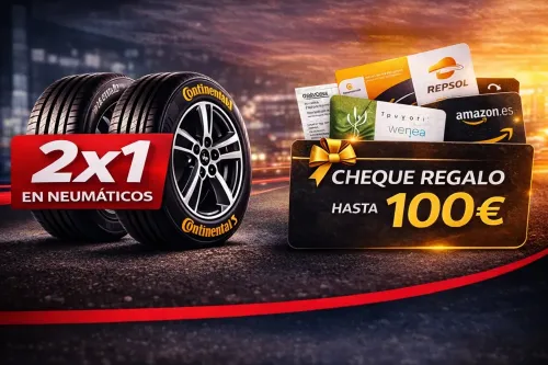 Promoción 2x1 en neumáticos más cheque regalo Continental